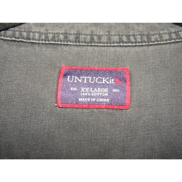 UNTUCKit Black Shirt Button Mens XXL Minimal Neutral Outdoor Sporty - Picture 2 of 5